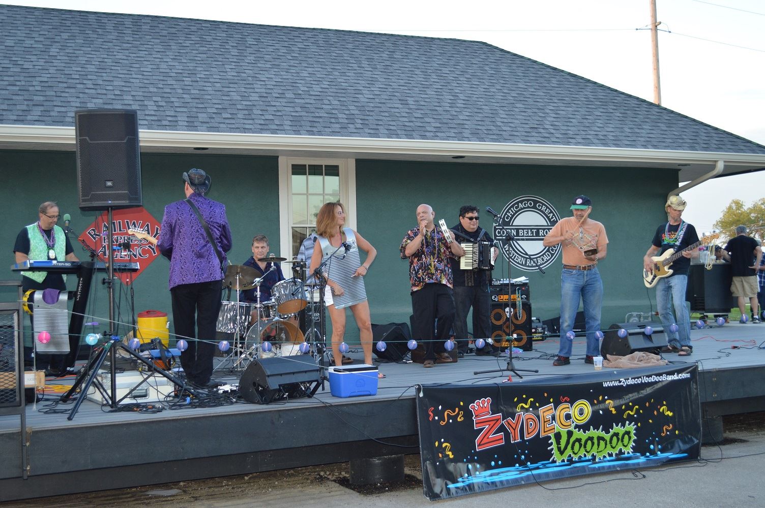 Zydeco Voodoo invited audience members on stage to play the rubboard and cowbell during a concert at Cortesi Veterans Memorial Park Aug. 25, 2016.